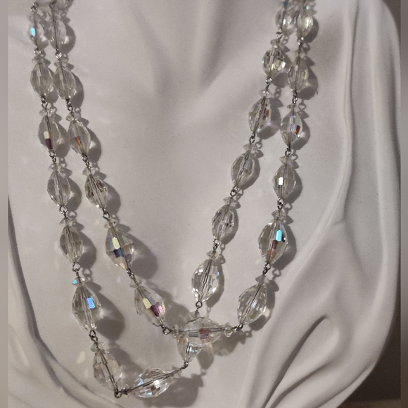 Vintage Austrian crystals long gradient necklace - Picture 13 of 13